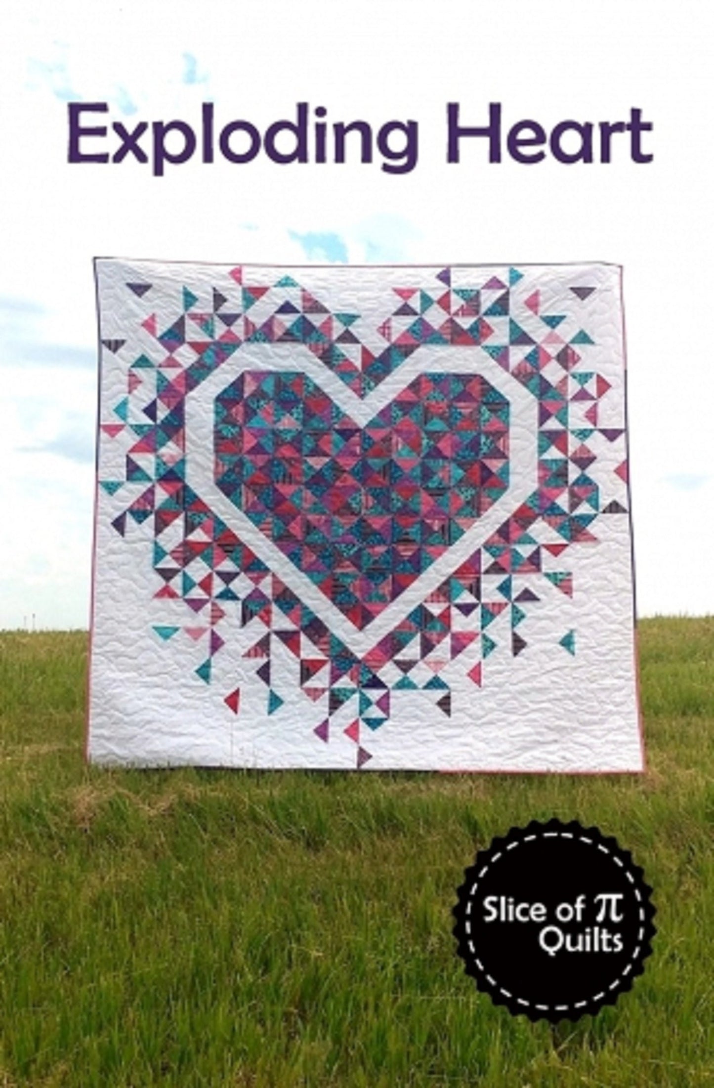 Exploding Heart Quilting Pattern - Slice of Pi Quilts 72"x72" - FREE Shipping
