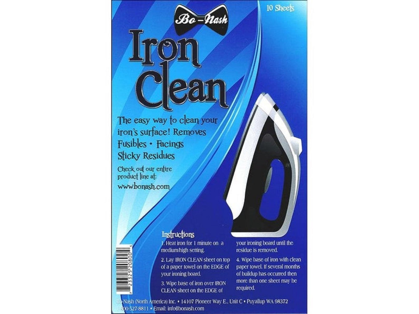 Bo-Nash Iron Clean Sheets - 10 Sheets - Removes Sticky Residues from Iron