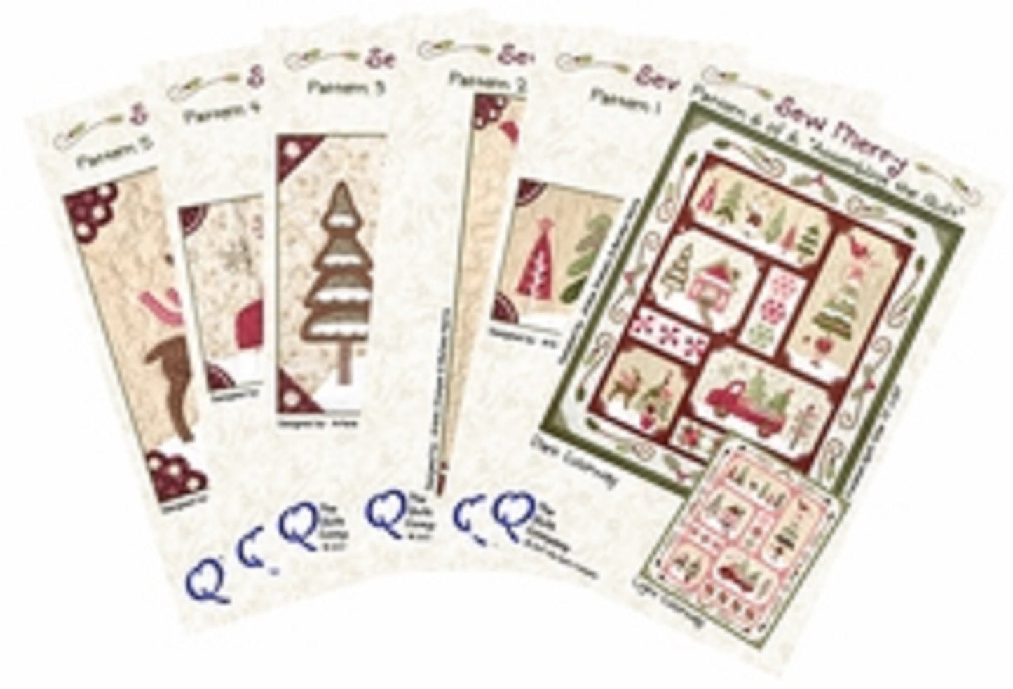 The Quilt Company Sew Merry 6 Pattern Set Christmas Applique Quilt - 60x71"