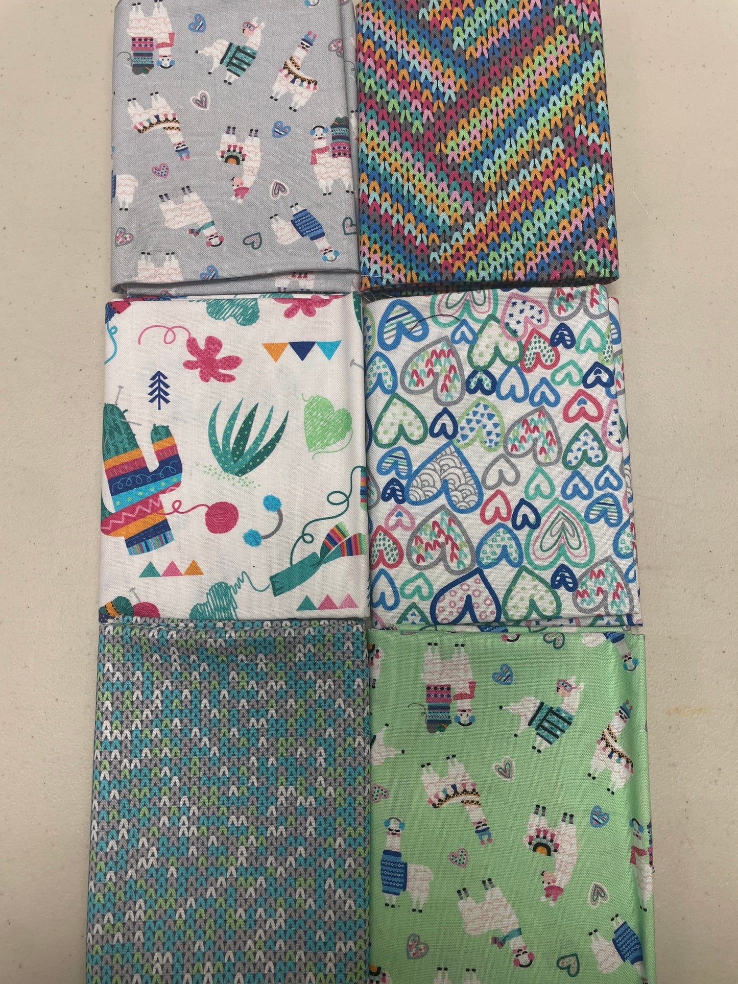 Fat Quarter Bundle (6) - Llama Drama -Benartex Fabric - Quilt Shop Quality - 18x22" - 100% Cotton