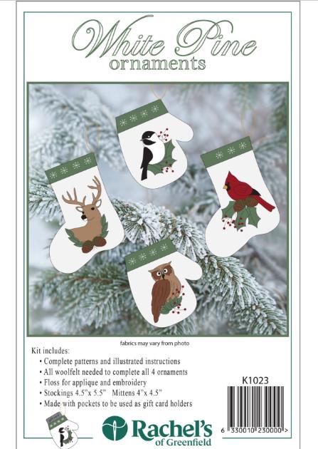 White Pine Ornaments Wool Felt Kit Rachel’s of Greenfield
