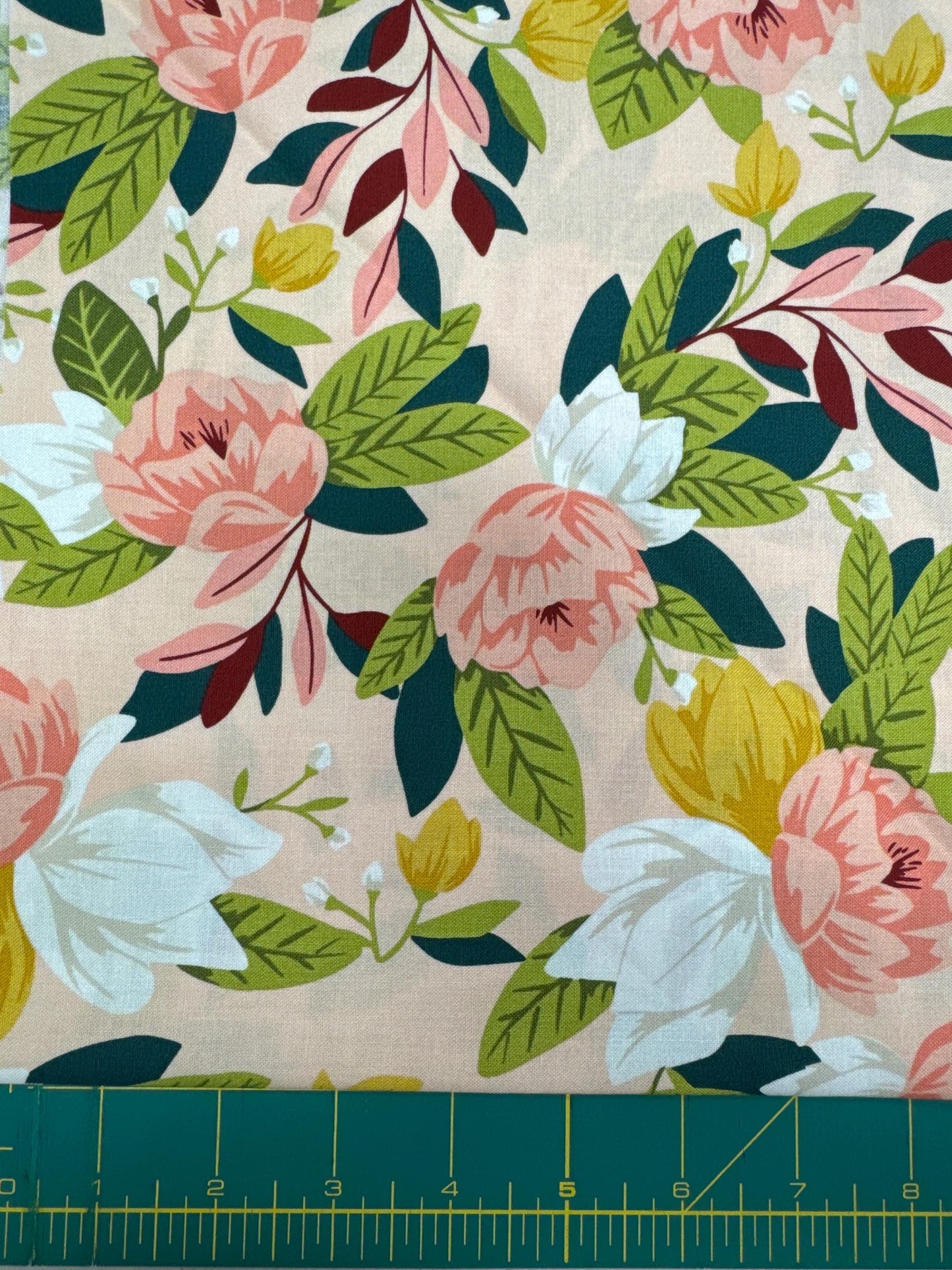 Willow 1 Canoe 2 Coral floral Moda Fabric 36060 15 by the half yard Cut continuously