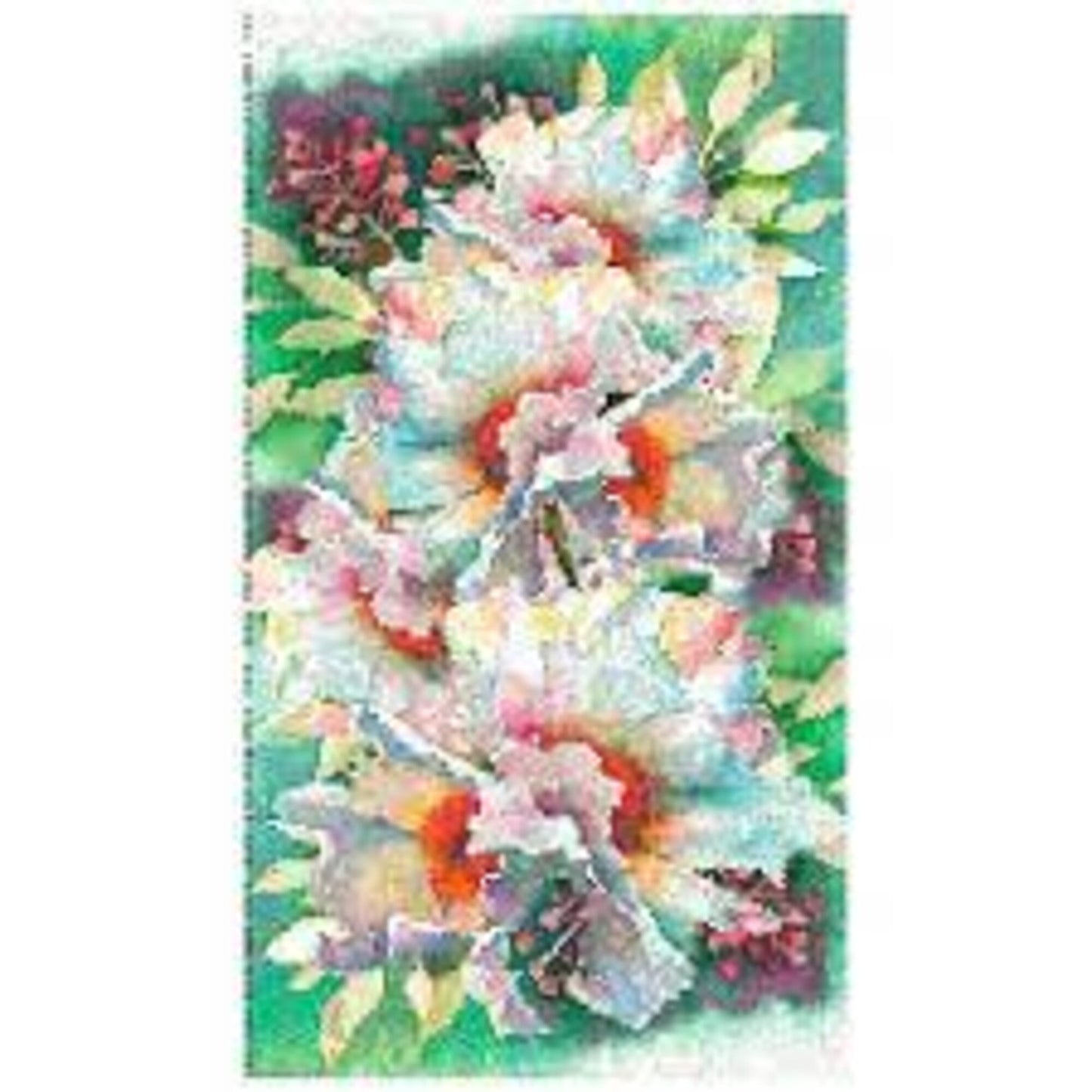 QT Fabric Matilija Poppy - Panel for Pillows - 28701 - X - Price by the 2 block panel