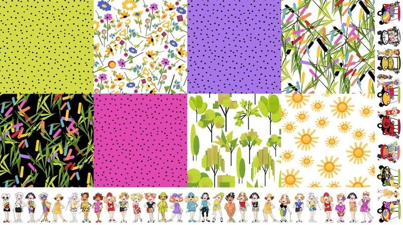 Golf Fabric / Golf Happy, You Go Girl Golf Happy Panel on White- Priced By the Panel