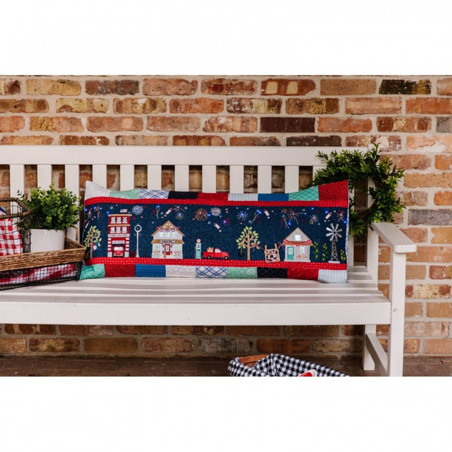 KID 197- Pattern Main Street Celebration Bench Pillow - Kimberbell - Quilts - Wall Hangings, Banners