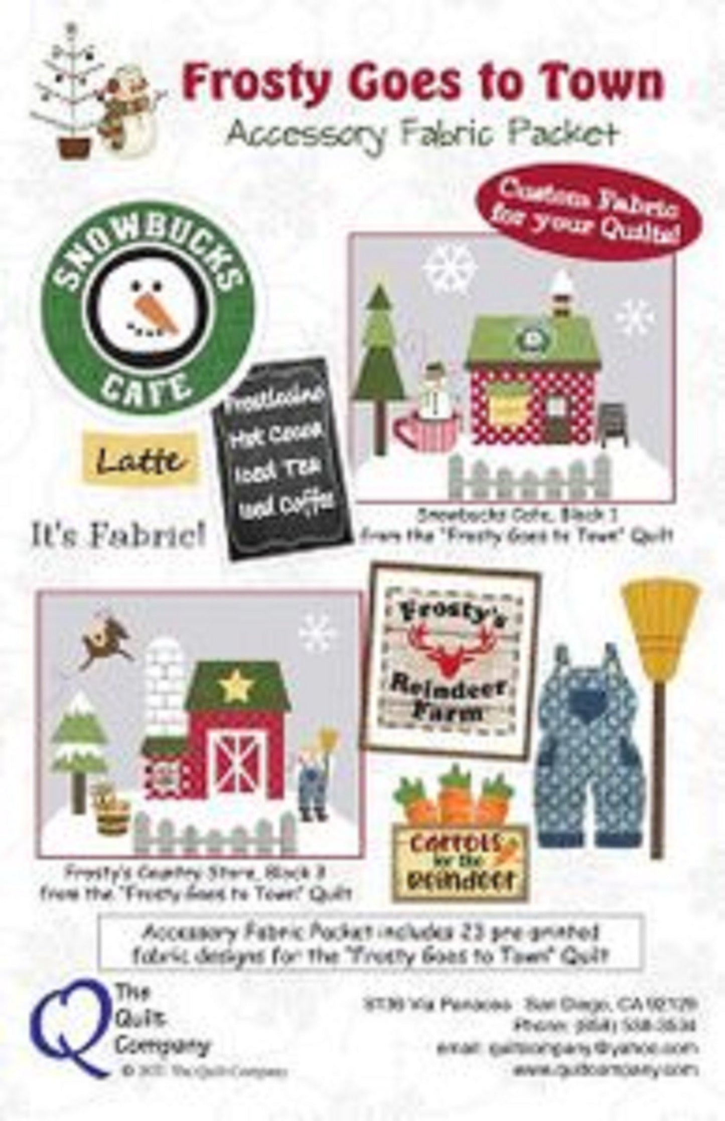 Frosty Goes to Town Fabric Accessory Pack for Pattern Set The Quilt Company