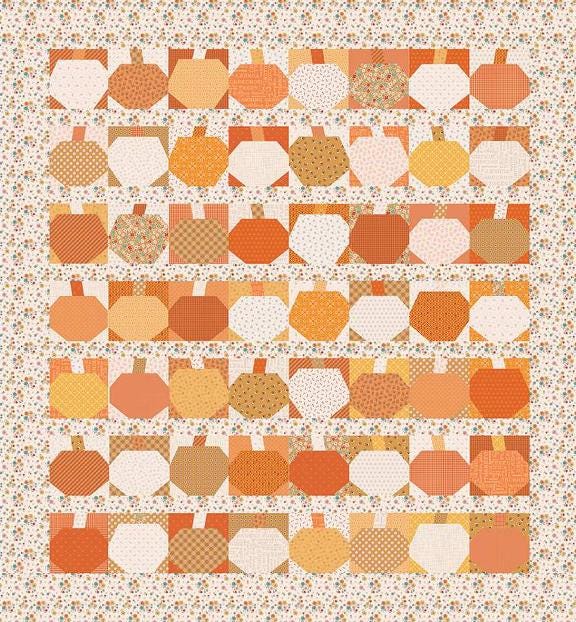 Lori Holt Pumpkin 10" Block Iron on Quilt Paper 42 sheets