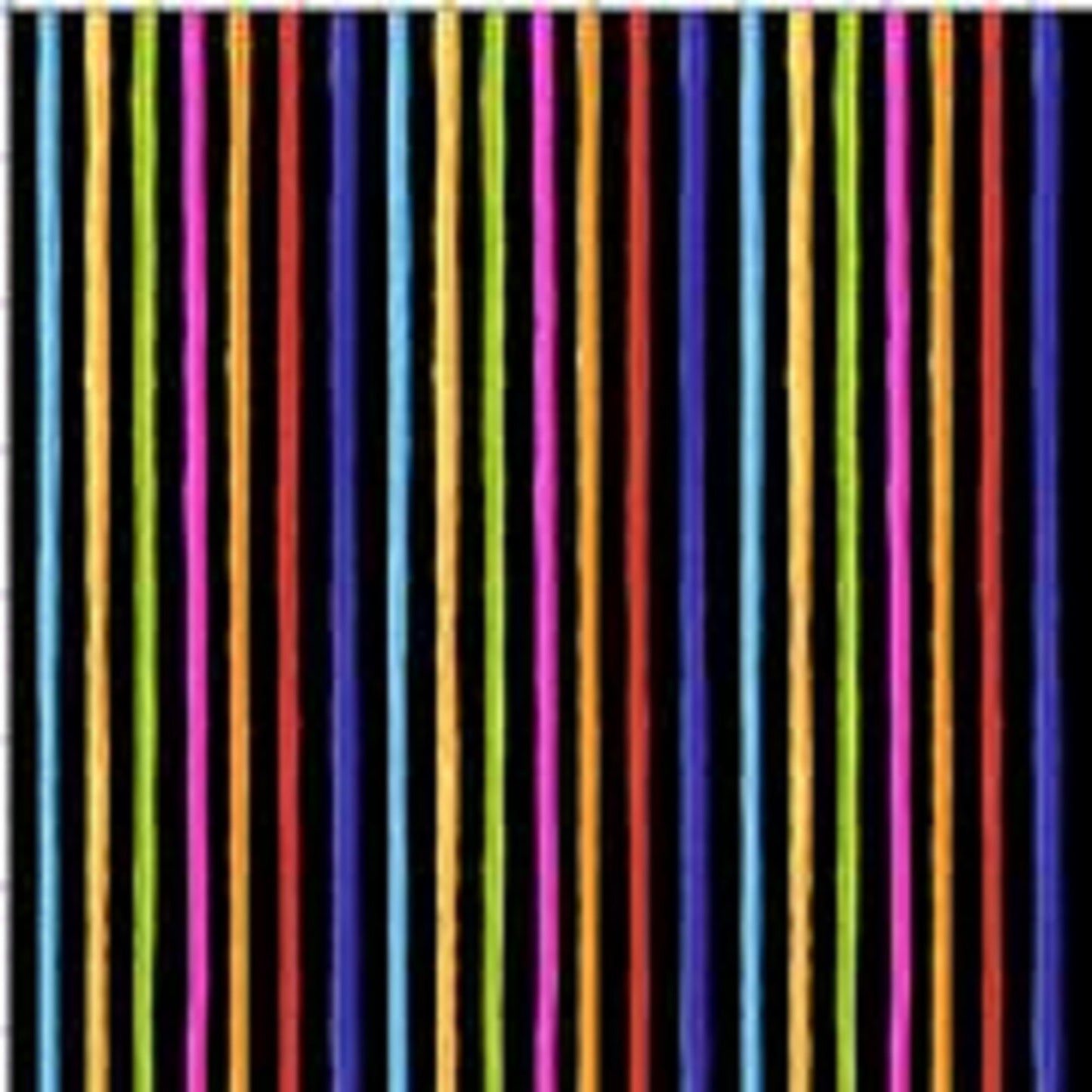 Loralie Vertical Happy Stripe Rainbow Stripes on Black Background Cotton Fabric - Priced By the 1/2 Yard - Cut in 1 piece