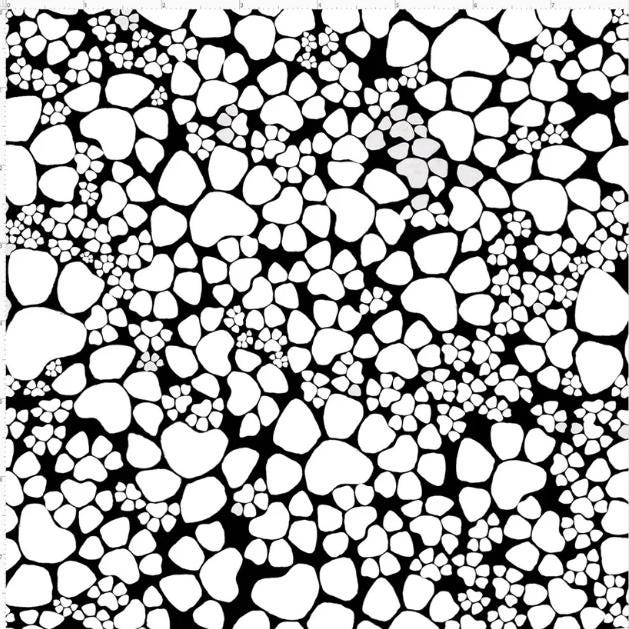 Loralie Black and White Pawskin Puppy Love  Fabric - By the 1/2 yard - cut continuously