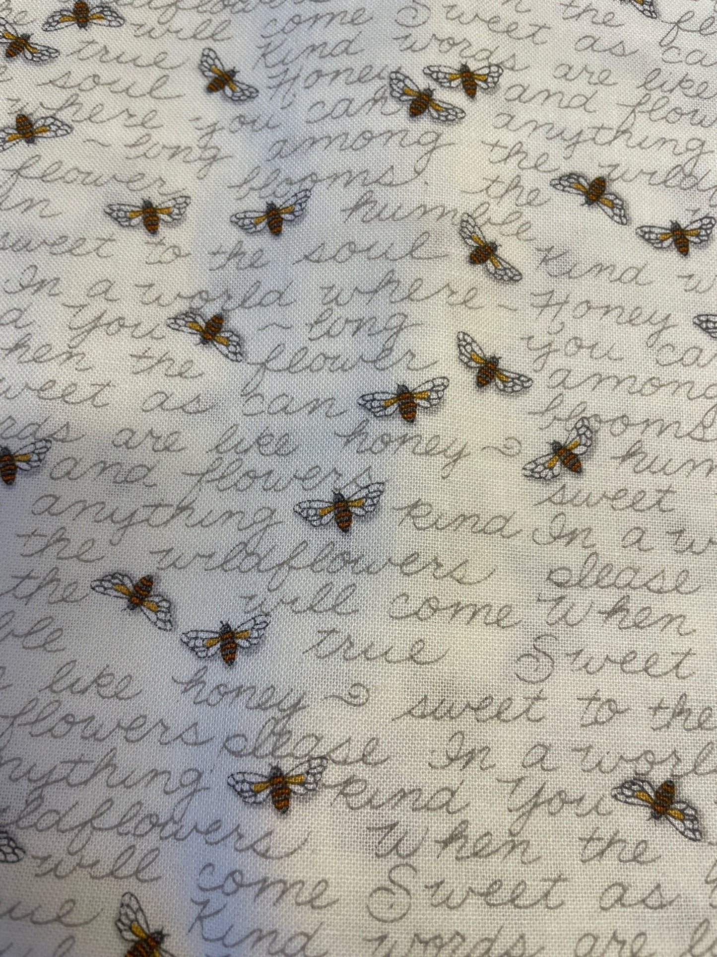Honey and Lavender - Gold Floral Bee on yellow 56087 -Moda -Deb Strain  Priced by the 1/2 yard