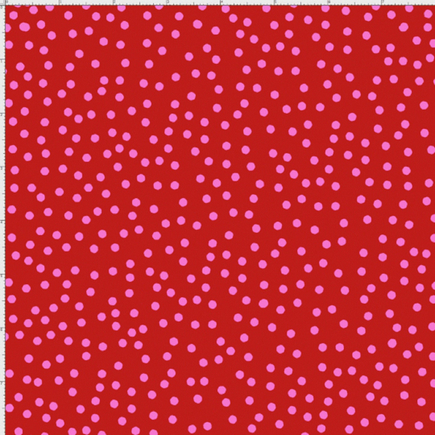 Loralie Dear Dots Red Pink Polka Dots on Red Background   Cotton Fabric    by the Half Yard