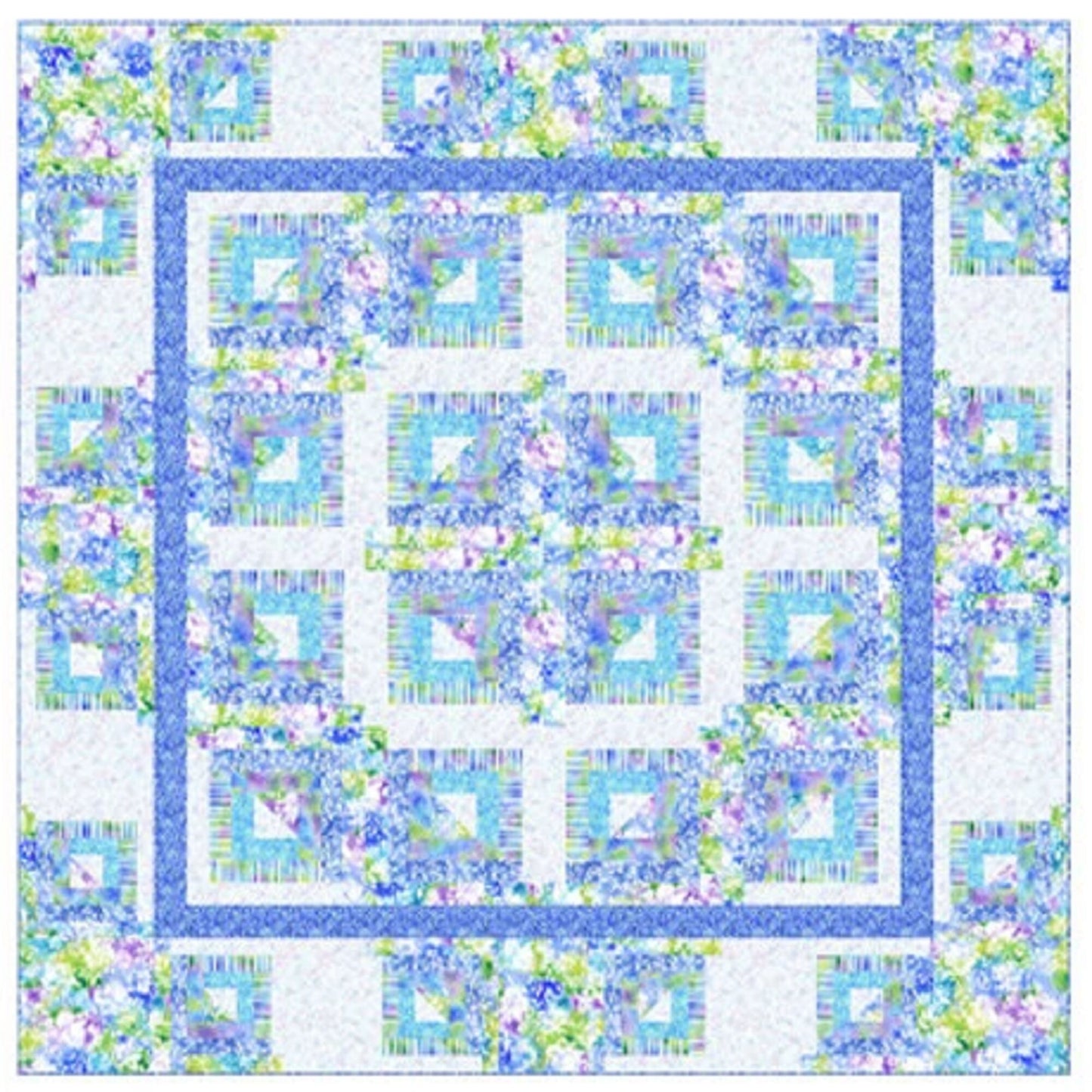 Patterns- Mimosa Cabins Interrupted- Pine Tree-2 Sizes - Throw & Queen Quilt Pattern - Sold by the Pattern