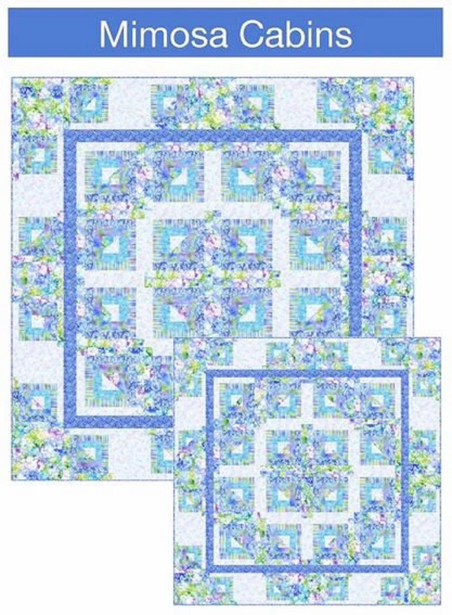 Patterns- Mimosa Cabins Interrupted- Pine Tree-2 Sizes - Throw & Queen Quilt Pattern - Sold by the Pattern