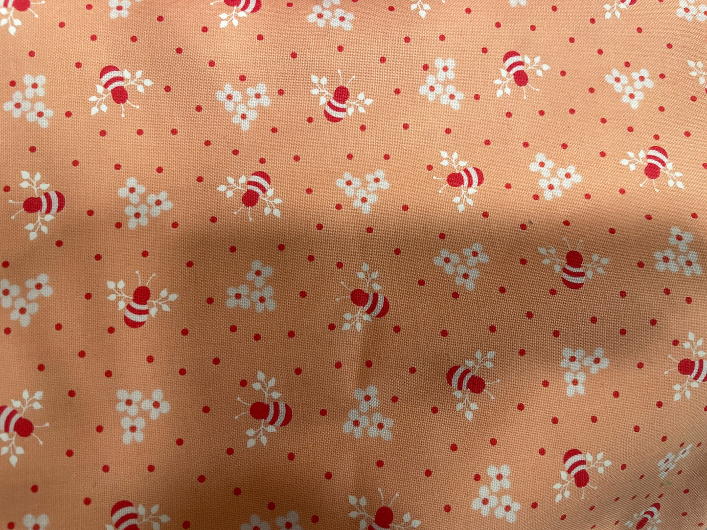 Corey Yoder - Sunwashed - Bees on Peach  - Moda Fabric - 29163-23 By the 1/2 Yard - cut continuously