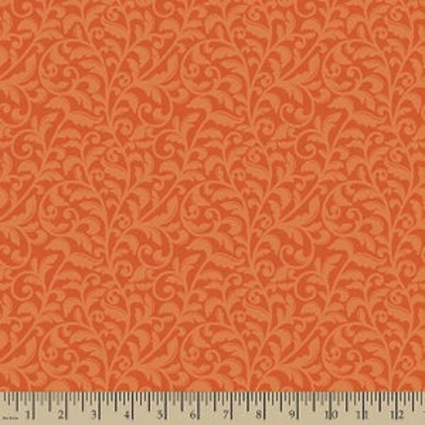 Orange Foliage - Tiger Lily - Anna's Garden Patrick Lose - Cotton Fabric - Priced by the 1/2 Yard