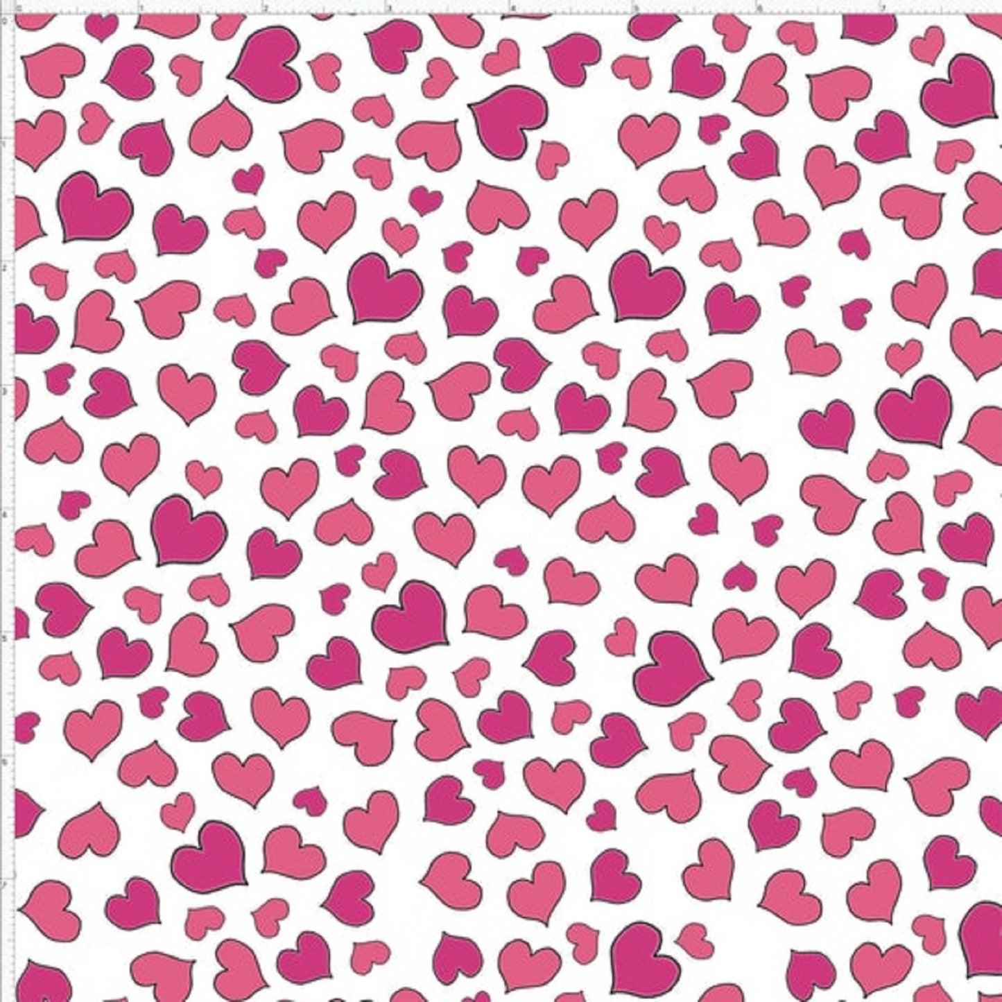 Loralie Designs -  Mini Pink Hearts on White - 692266 - Priced by the 1/2 yard