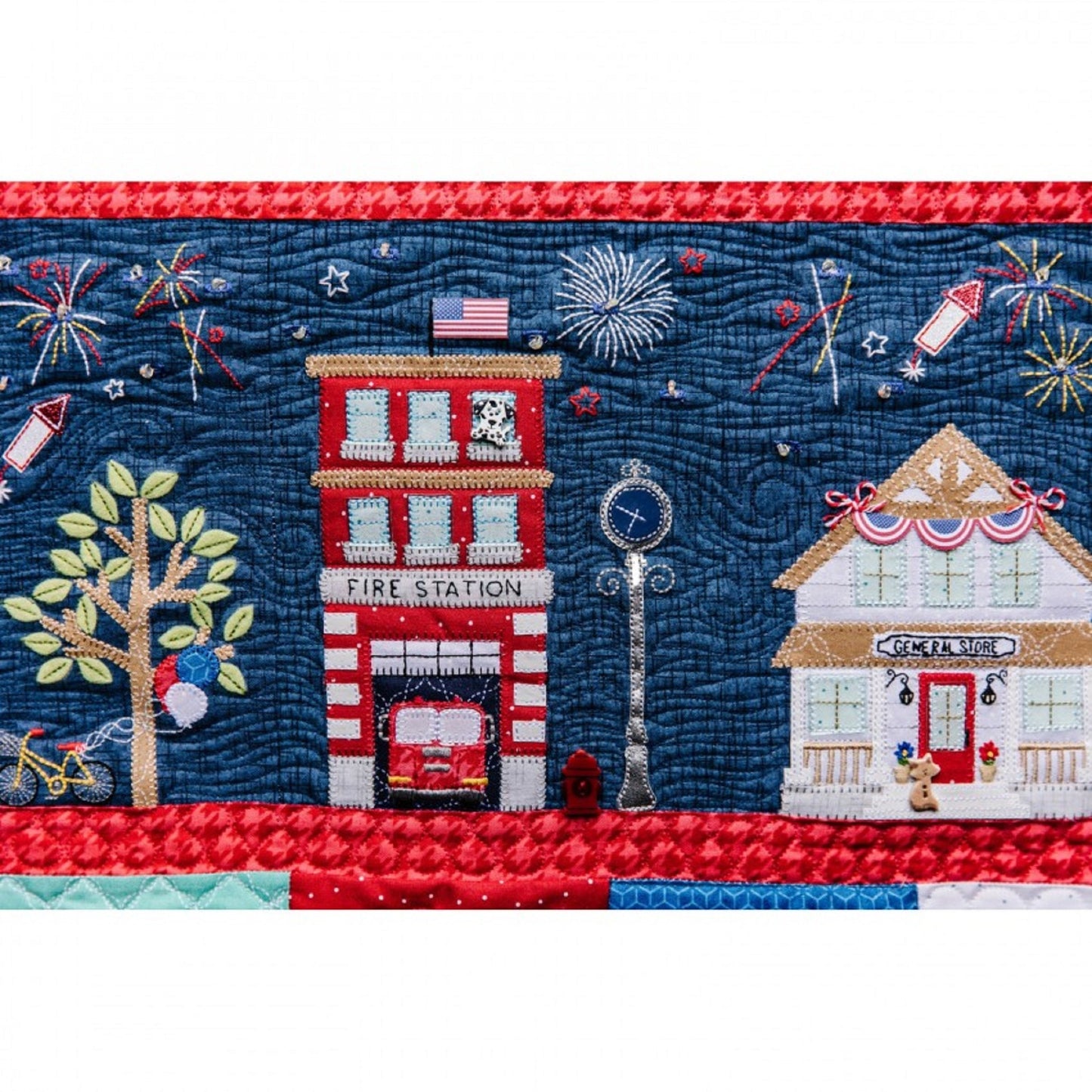 KID 197  Pattern Main Street Celebration Bench Pillow   Kimberbell   Quilts   Wall Hangings, Banners