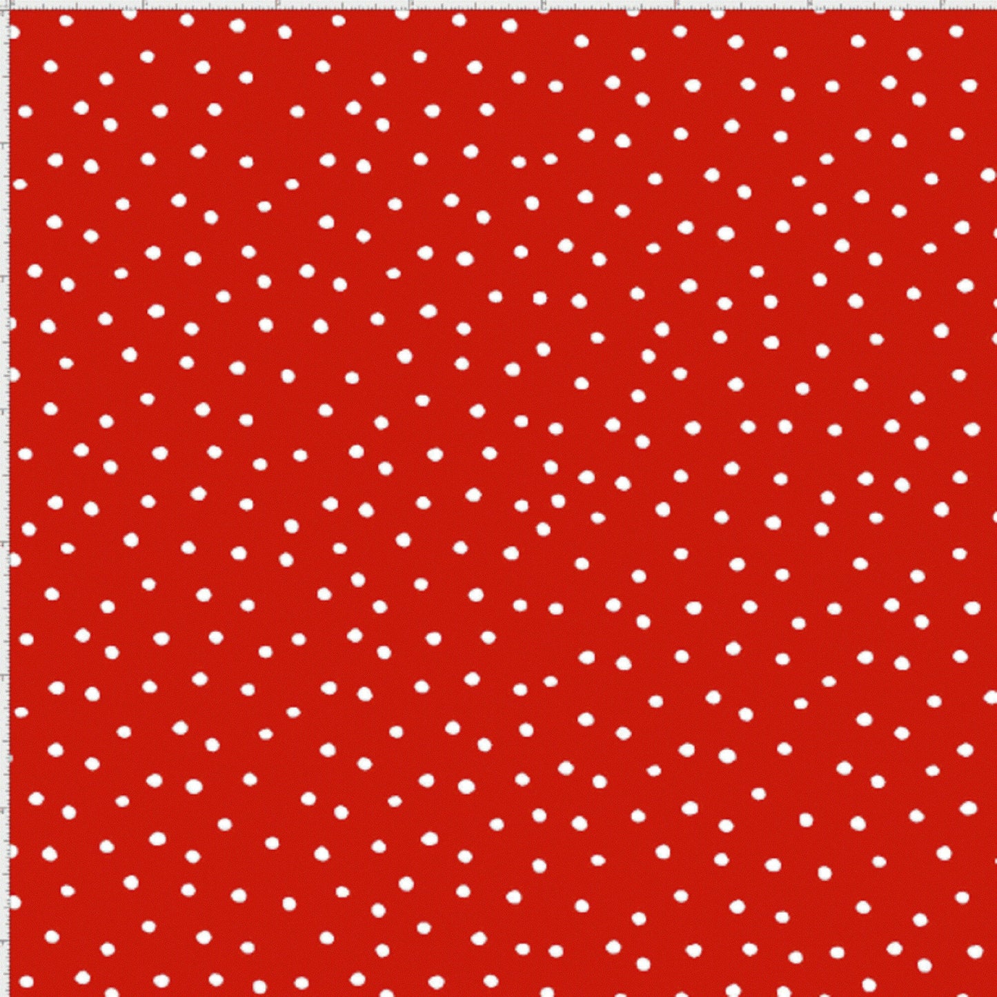 Loralie White Dinky Polka Dots on Red Background - Cotton Fabric - Priced by the 1/2 Yard - Cut off bolt in 1 continuous piece