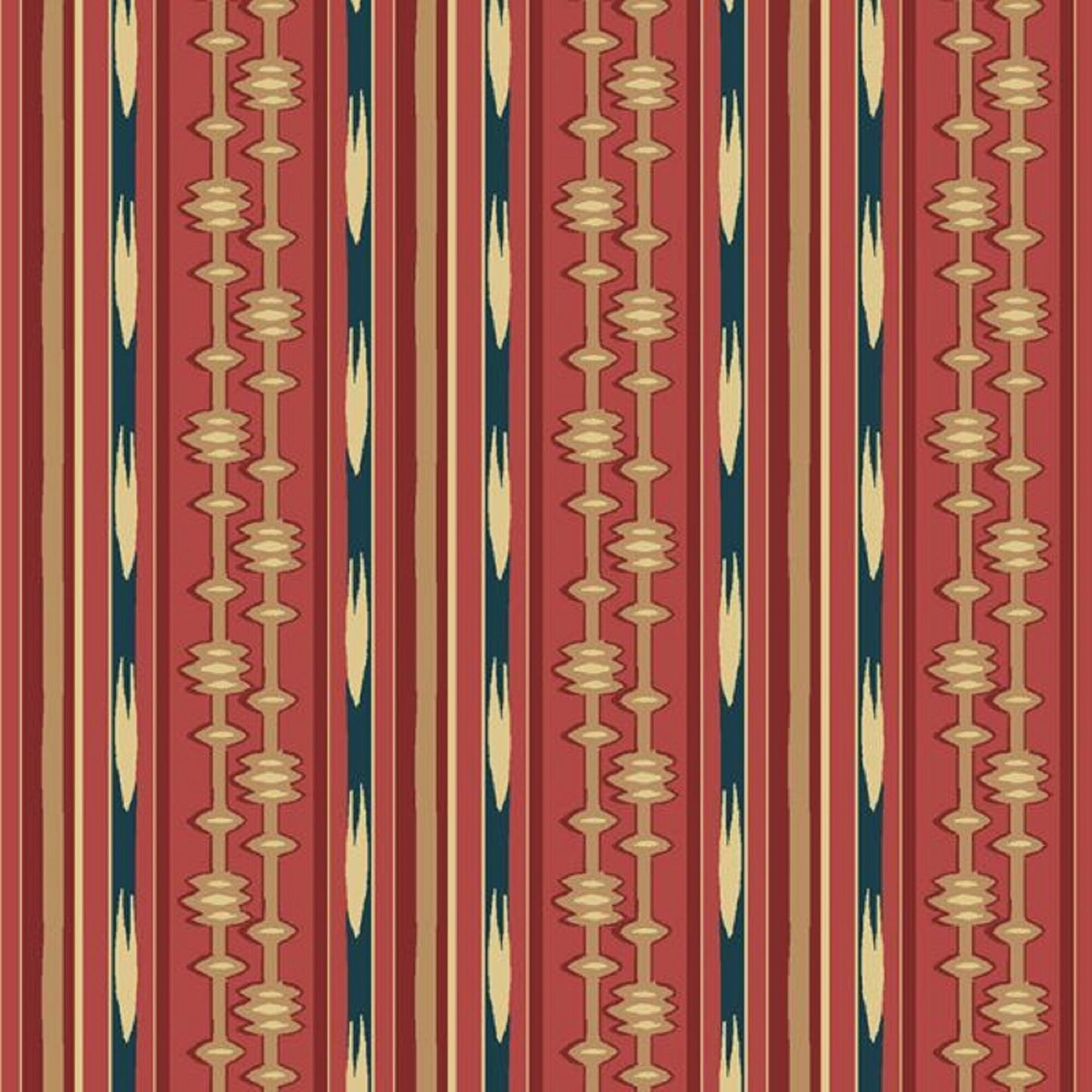 Rising Sun Medallion   P&B Fabrics   The Rocky Mountain Quilt Museum   Stripe   Aqua Burgundy   Priced By the Half yard