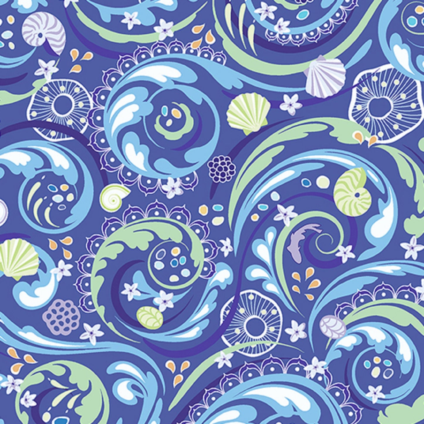 Crescendo - Ocean Blue - Amanda Murphy - Benartex Fabric - Priced by the Half Yard - Precut 1 yard pieces