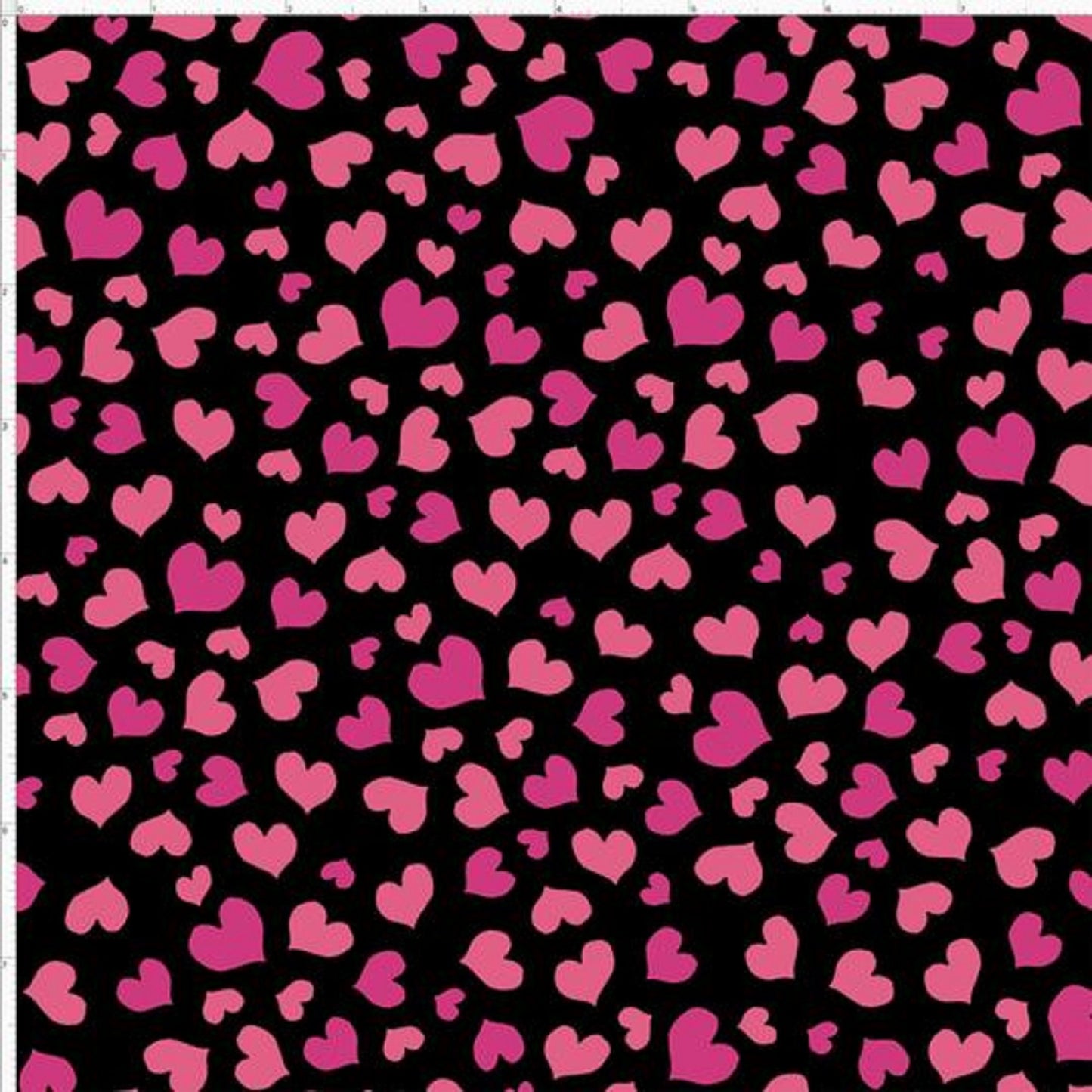 Loralie Mini Pink Hearts on Black Background Fabric by Loralie Harris - Priced by the 1/2 Yard - Cut from bolt