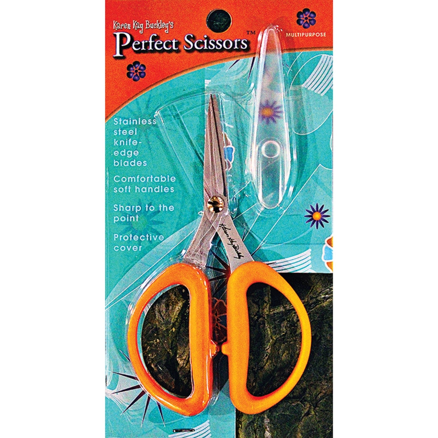 Karen Kay Buckley - Scissors - KKB025 - Perfect - 5" - Multi Purpose - Orange - Left or Right handed -