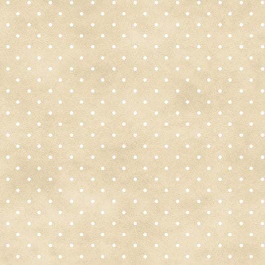 MAS 609-EE - Beige Polka Dot Fabric - Beautiful Basics By the yard - Maywood Studios -