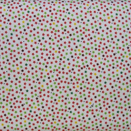 Meowy Christmas Stars Fabric on White Background - Ink & Arrow Fabrics - QT Fabrics - Priced by the  1/2 Yard