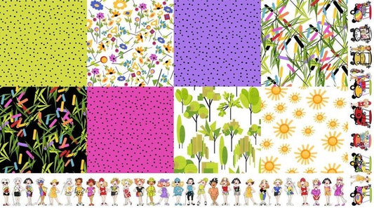 Golf Fabric / Golf Happy, You Go Girl Golf Happy Panel on White- Priced By the Panel