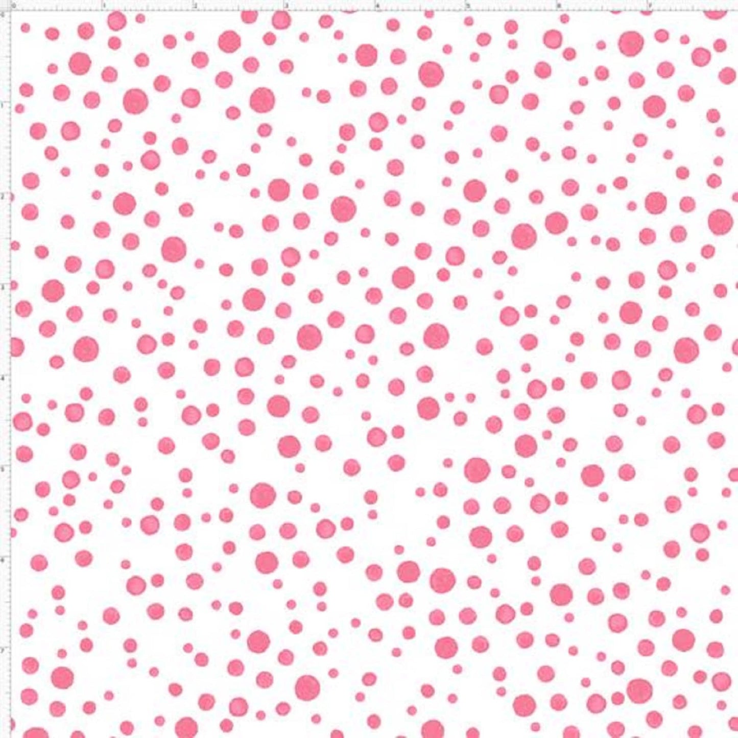 Loralie Balloon Dots Pink on White Background Fabric by Loralie Harris - Priced by the 1/2 Yard - Cut from bolt in 1 continuous piece