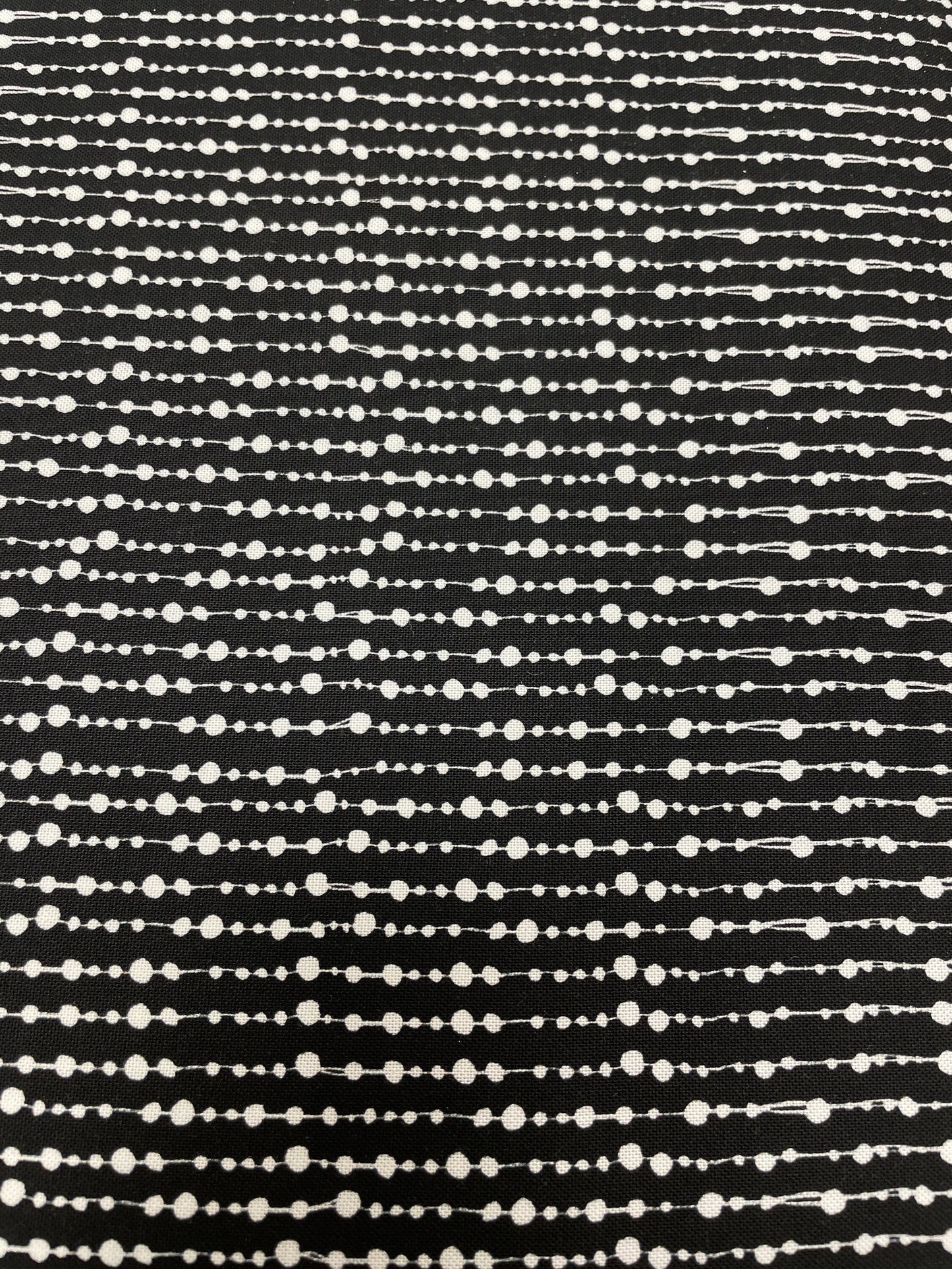 Loralie Beaded Curtain Fabric- White/Black Blender- Priced by the 1/2 yard