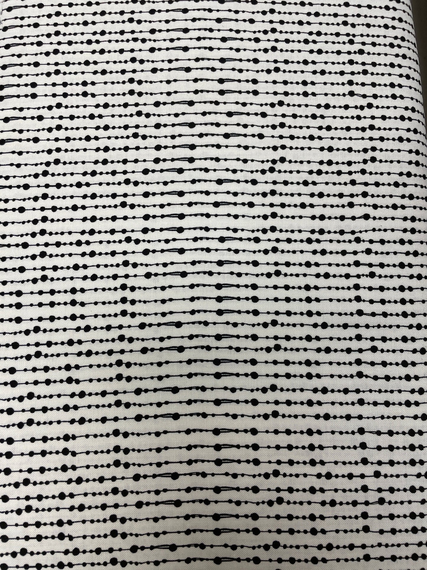 Loralie Beaded Curtain Fabric- Black/White Blender- Priced by the 1/2 yard