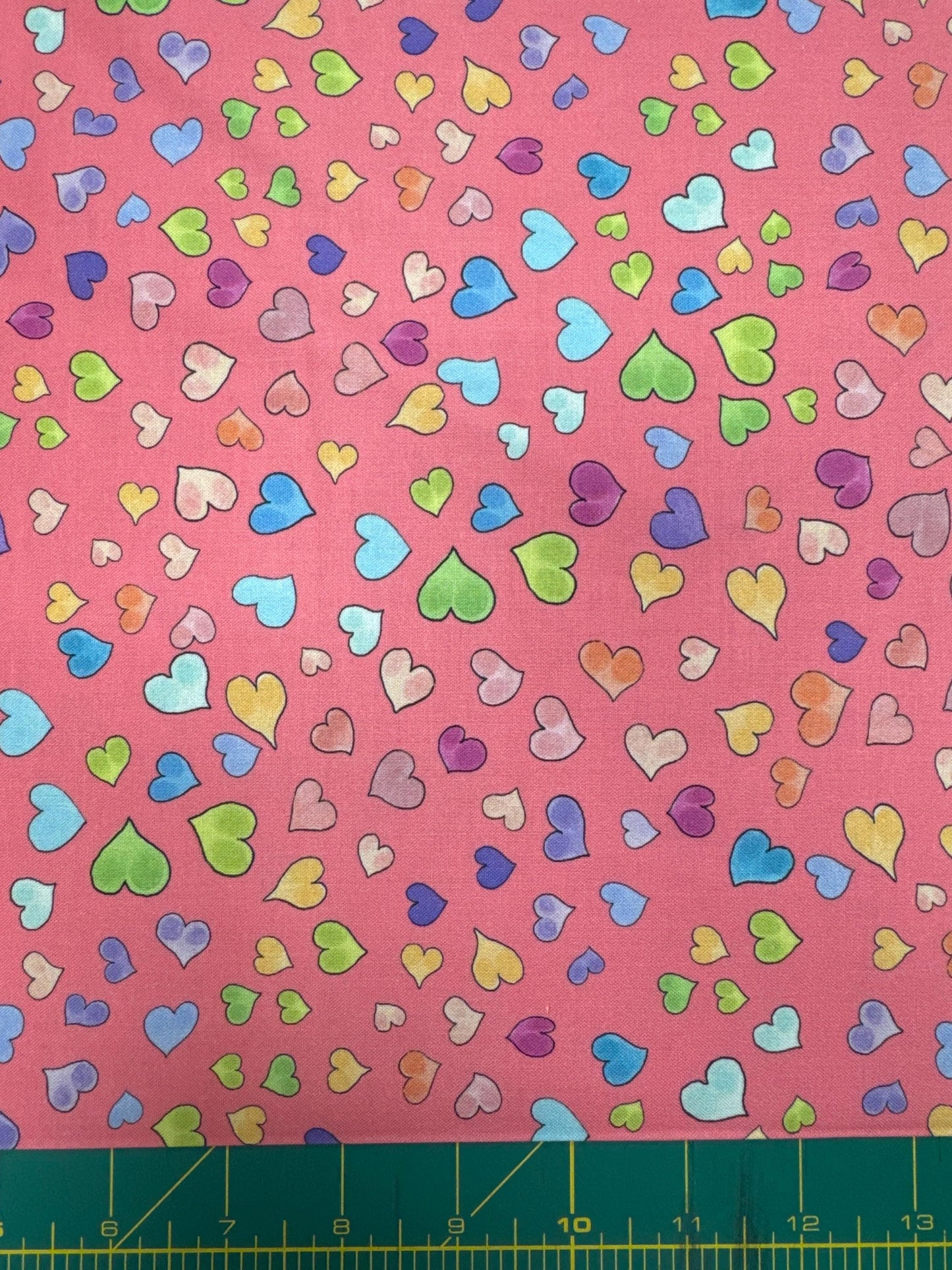 Loralie Little hearts on Rose  Background- Priced by the 1/2 yard - cut continuously