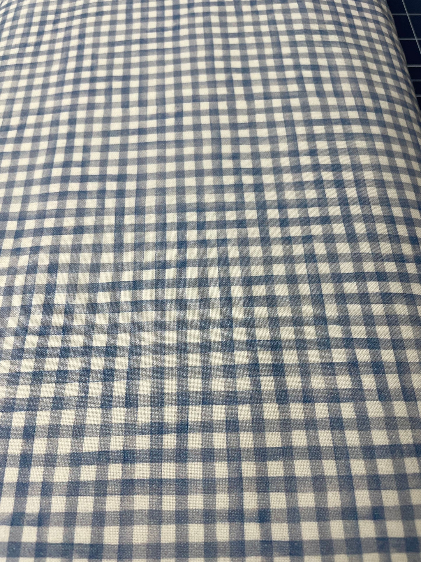 Patriotic fabric - Land that I love - Sweet Land of Liberty Blue gray Gingham check  on white - Michael Miller fabric - by the 1/2 yard -