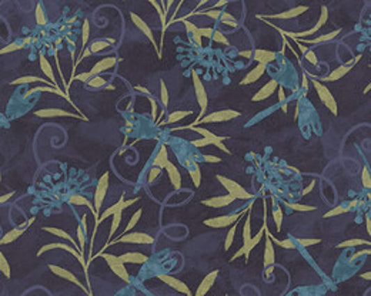 Jasmine Dragonfly   Springs Creative   Purple/ Blue Sage   CP56186   Priced by the Half yard
