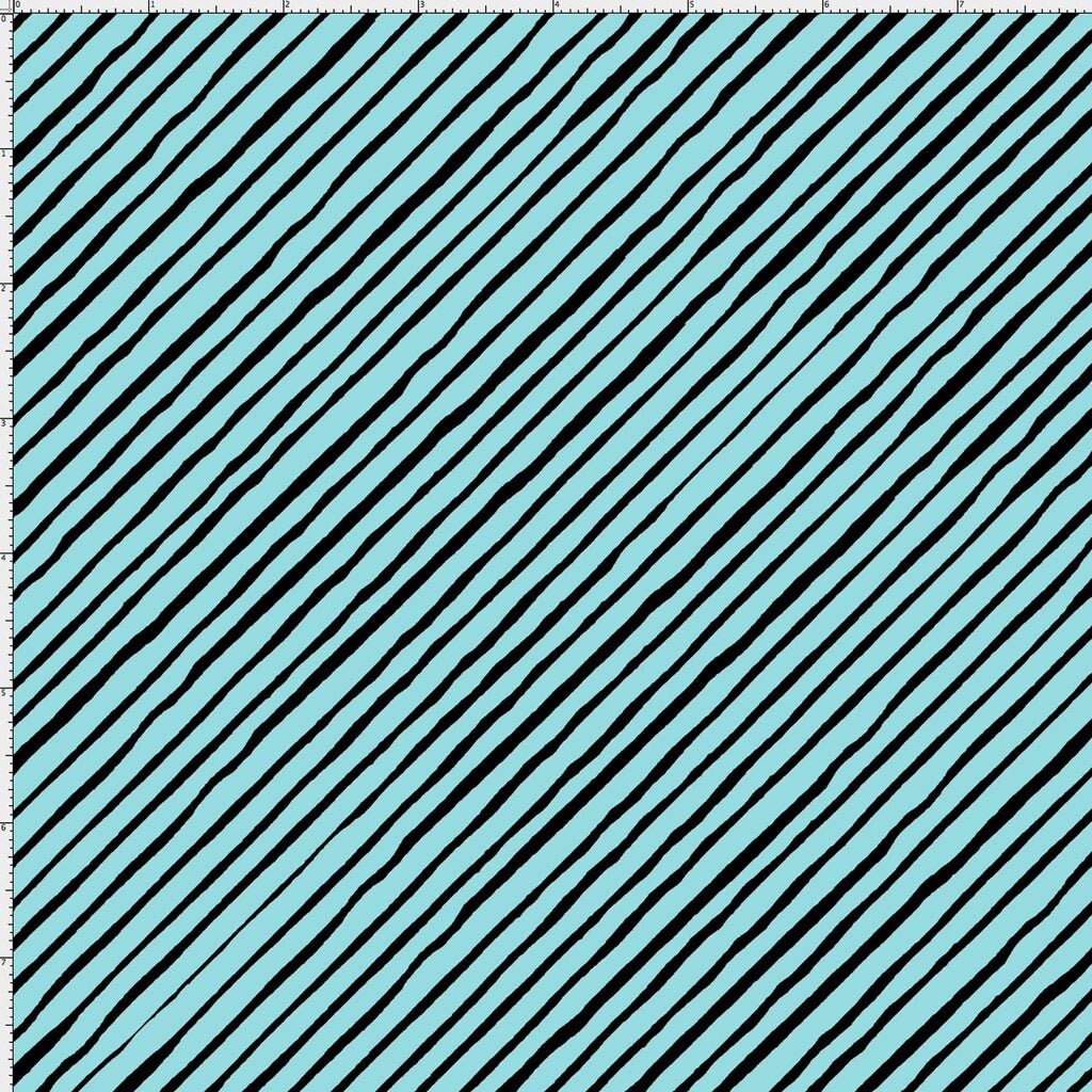 Loralie Designs - Sorta Stripe Bias Turquoise Black - 692191 - Priced by the 1/2 yard