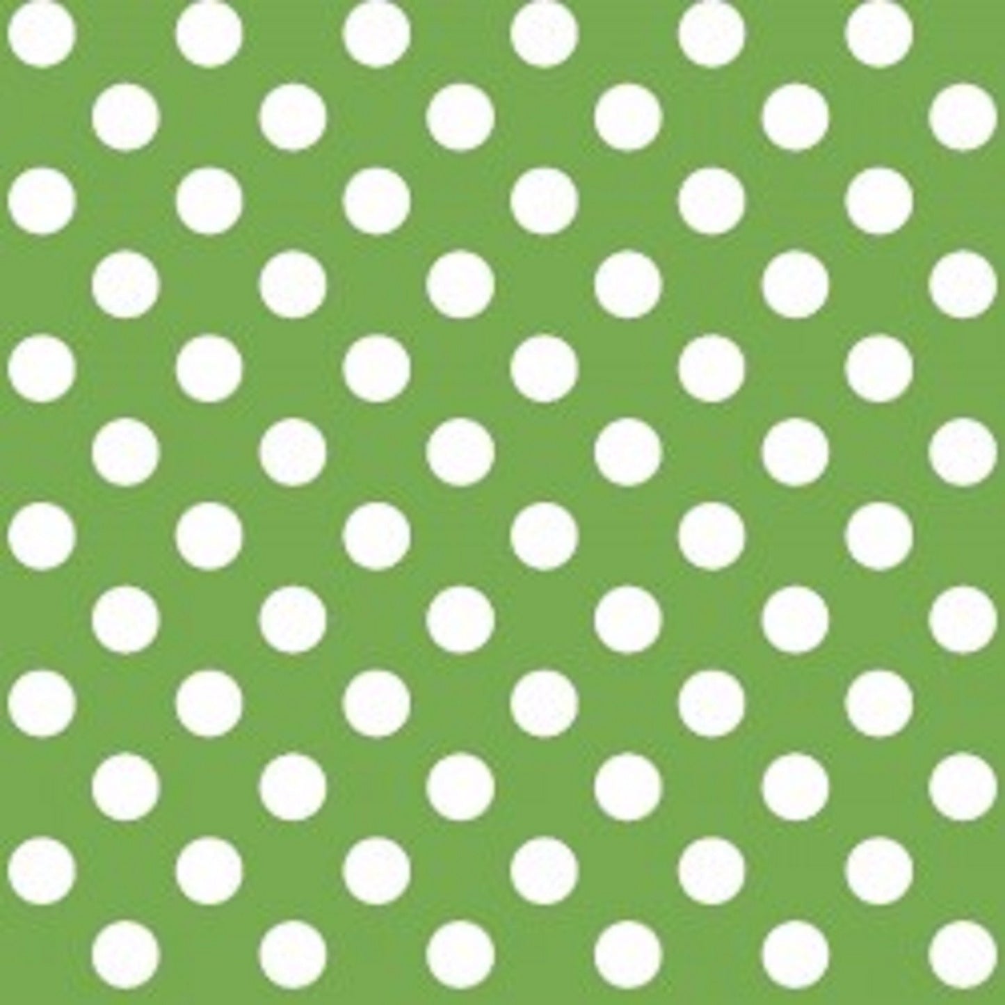 Kimberbell Large White Polka Dots on Green - Basics Fabric - Maywood Studios - Priced by the 1/2 Yard - Cut from Bolt