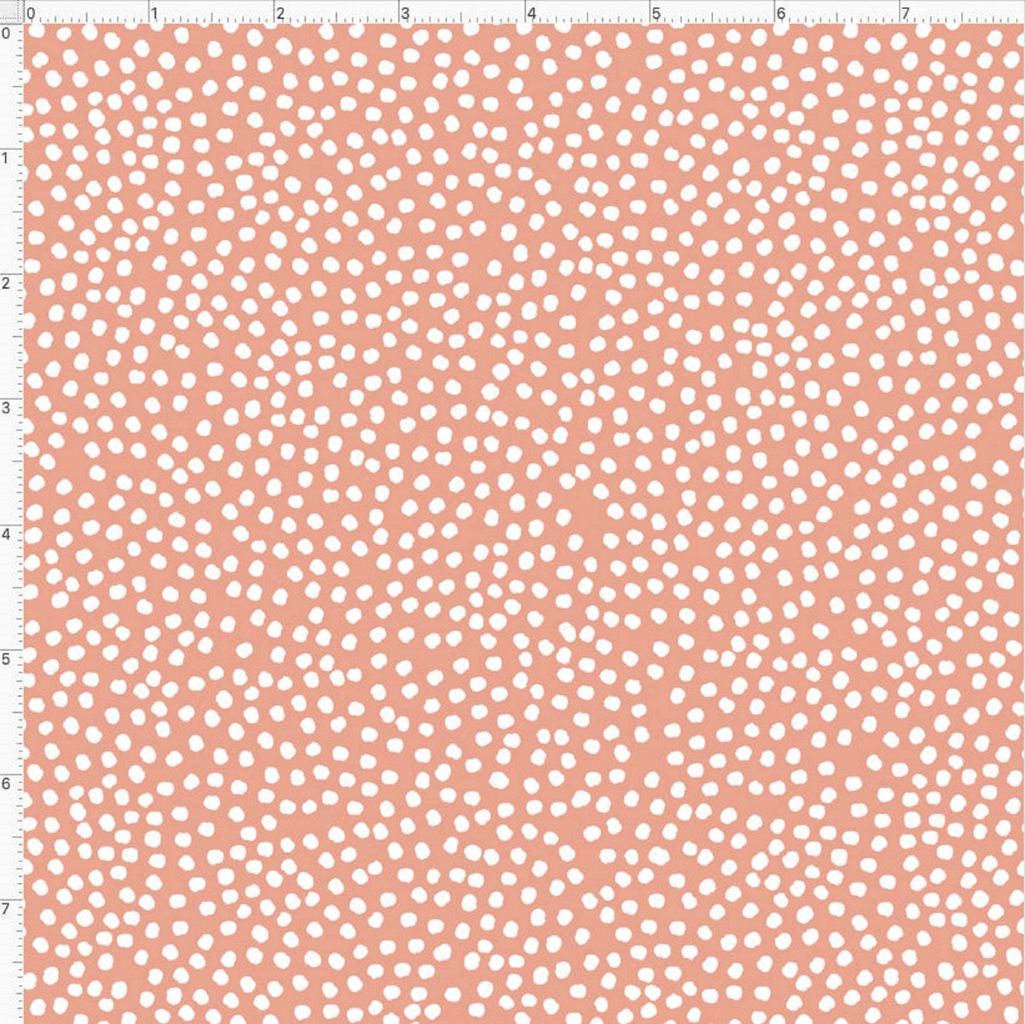 Loralie Bitty Polka Dots Fabric   White Dots on Melon Background   Priced by the Half yard