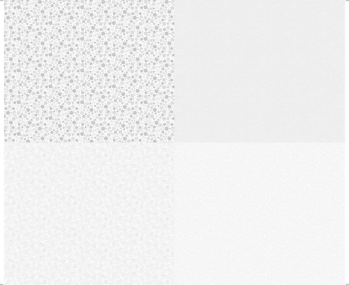 Mingle - 4 Prints per yard - White/Gray Dots Circles, Weave, Crossweave  - QT Fabric - Sold by the Yard - Perfect Backgrounds