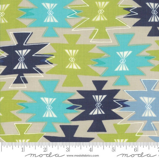 Moda - Desert Song - Mara Penny - Southwestern on Tumbleweed (Taupe) Colorway Background - Priced By the 1/2 yard -