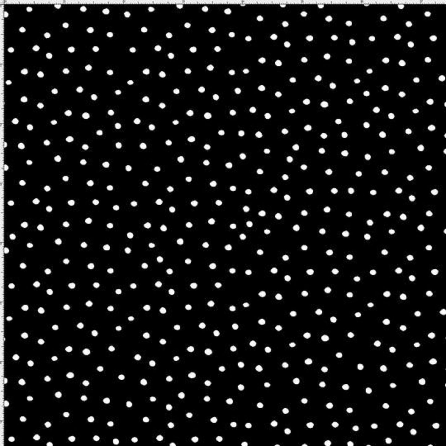 Loralie White Dinky Polka Dots on Black Background   Cotton Fabric   Priced by the Half Yard   Cut off bolt in 1 continuous piece