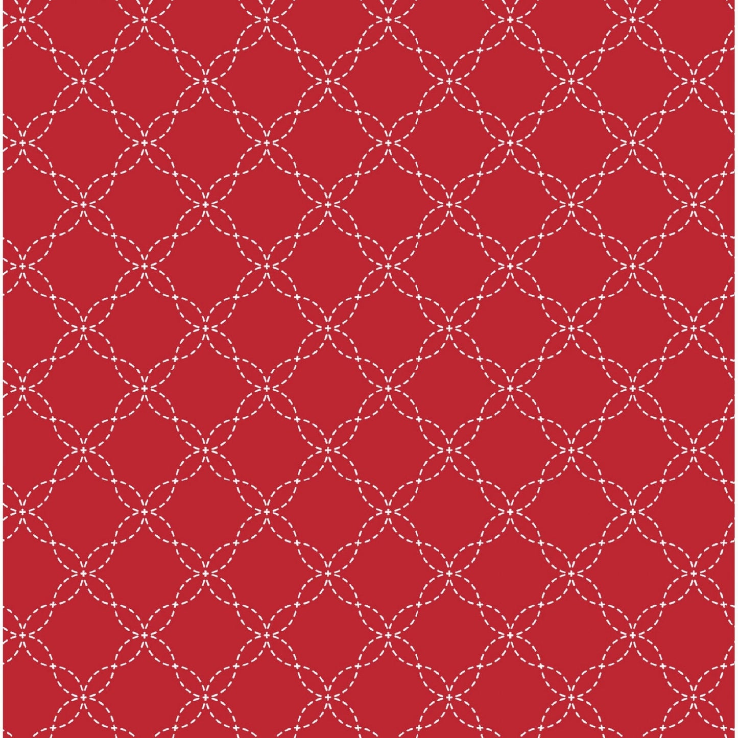 Geometric Lattice Pattern on Red Background by Kimberbell   MAS8209 R2    Priced by the Half Yard   Cut off bolt