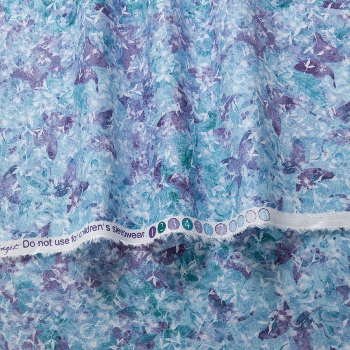 Jasmine Floral Tonal Butterfly   Purple/ Blue   Susan Winget   Priced by the Half yard