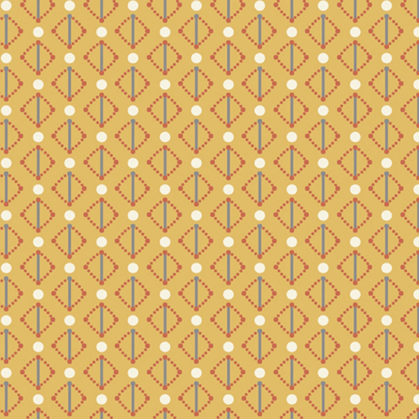 Diamond Dots Orange on Yellow Background   Coco Chic Fabric   Reed Johnson   28095 O   QT Fabrics   Priced by the half yard