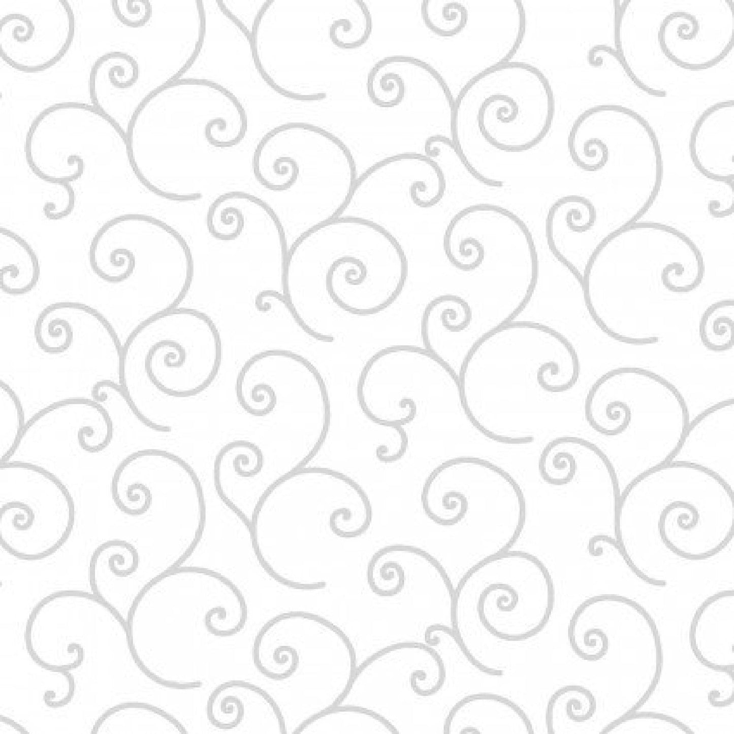 Kimberbell Basic   White Fabric   8243 WW   White Scrolls Fabric   Priced by the Half yard