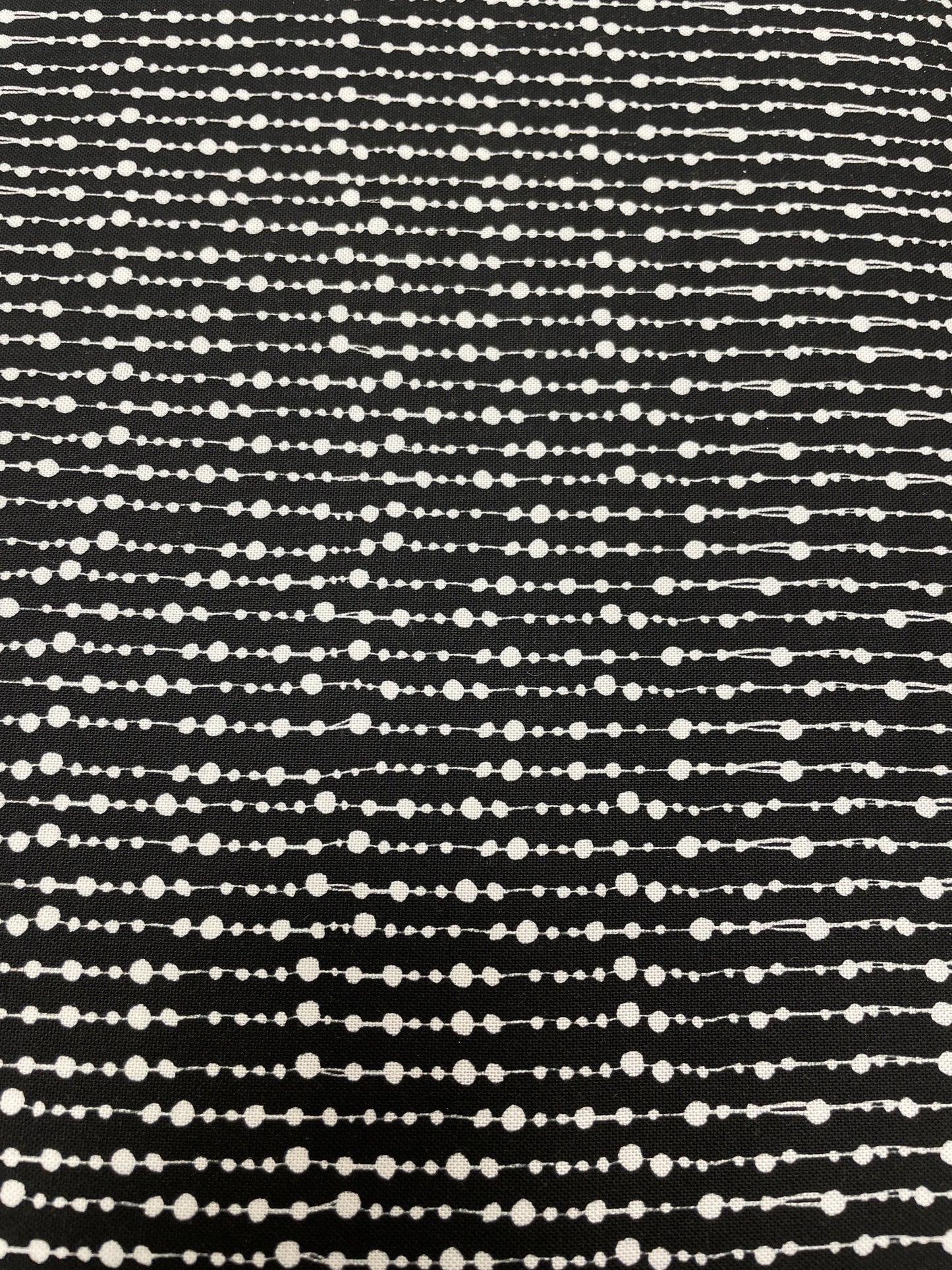 Loralie Beaded Curtain Fabric  White/Black Blender  Priced by the Half yard