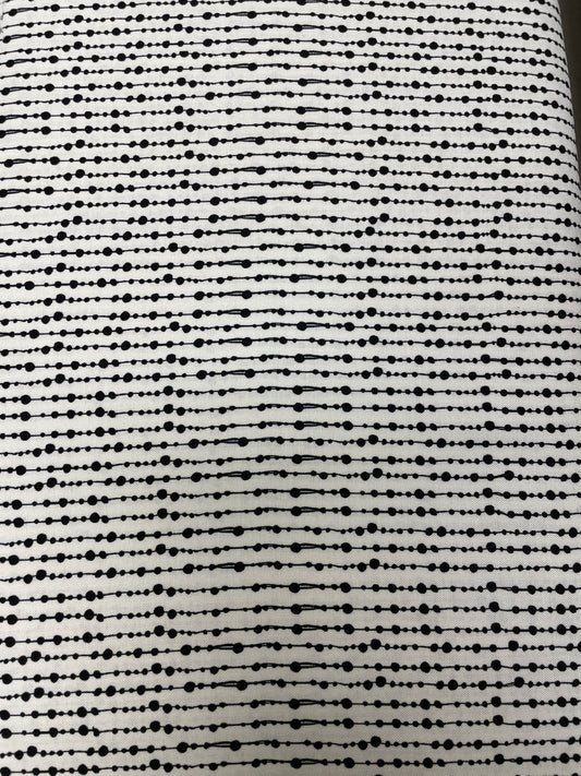 Loralie Beaded Curtain Fabric  Black/White Blender  Priced by the Half yard