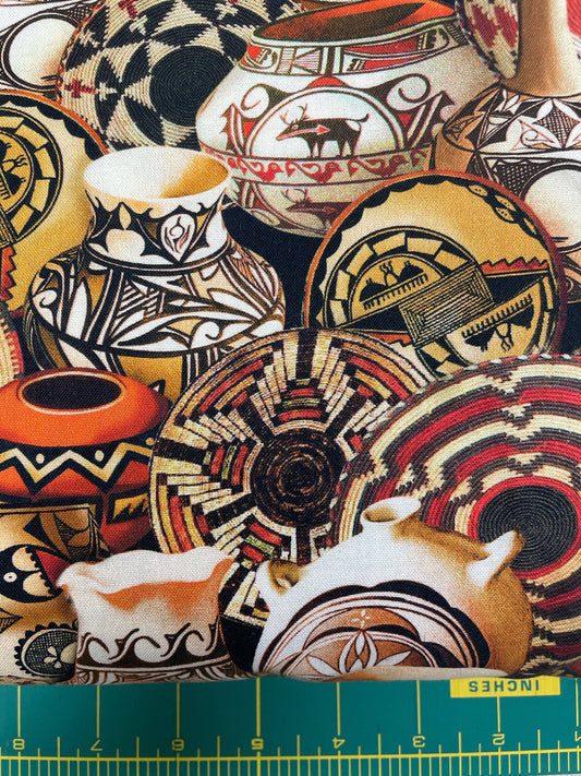 Indian Desert Pottery Baskets   Fabric   Michael Miller   DCX11040   Priced by the Half yard