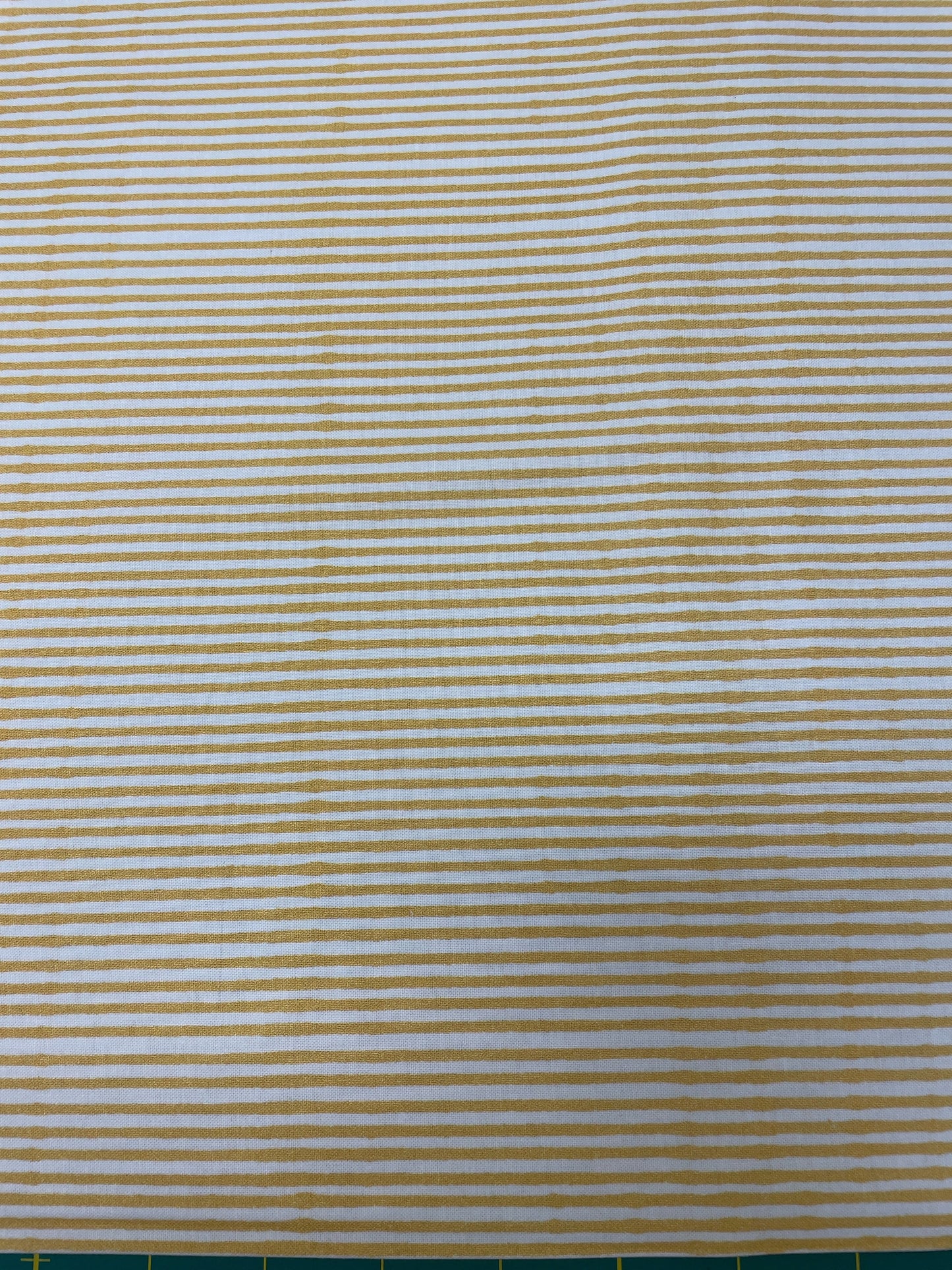 Loralie Lazy  Stripe yellow, and white Cotton Fabric   Priced By the Half Yard   Cut continuously