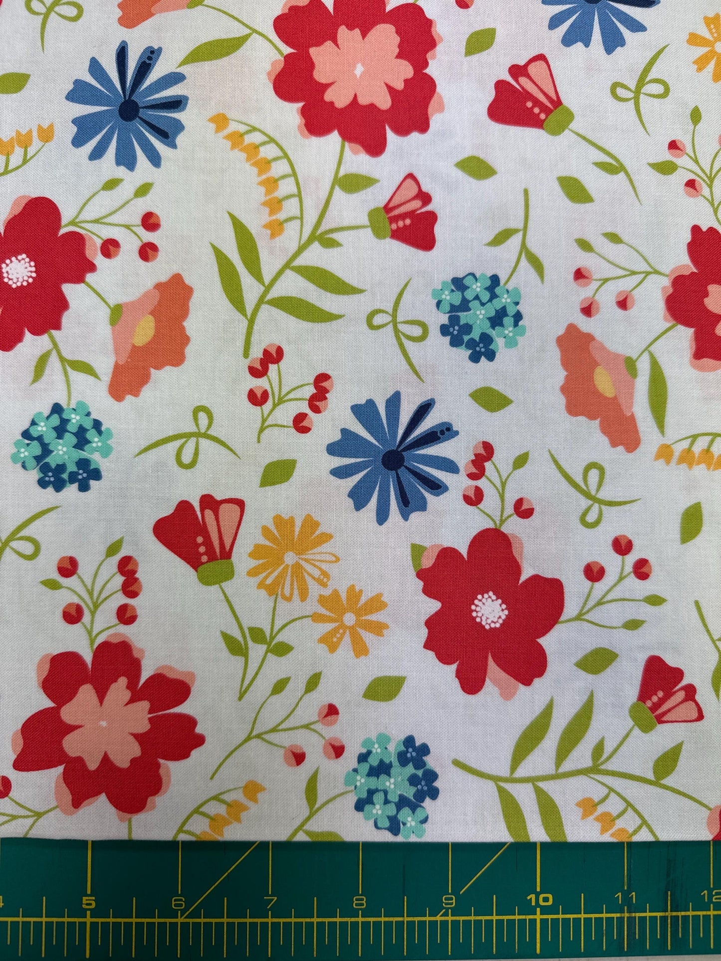 Corey Yoder   Sunwashed   Main Floral on White    Moda Fabric   29160 11 By the Half Yard   cut continuously from bolt